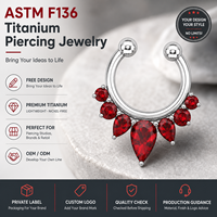 JiaXin Anneau articulé en titane de qualité implantaire ASTM-F136, type clicker, pour nez, cartilage, oreilles, narine et lèvre