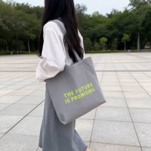 <span class=keywords><strong>Borsa</strong></span> Tote in Tela di Cotone LS Brand con Logo Personalizzato, Ecologica, Riciclabile, Riutilizzabile, con Chiusura a Cerniera Grande per Uso Quotidiano - Product Image 5