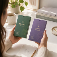 Boîte Cadeau Rigide Haut de Gamme Personnalisable Multicolore Écologique et Durable pour 52 Cartes d'Affirmation de Luxe en Papier Mat