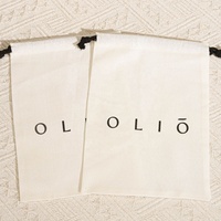 Sac de rangement pour pinceaux cosmétiques en coton fin et blanc imprimé avec logo personnalisé, pochette d'emballage en coton mousseline haut de gamme