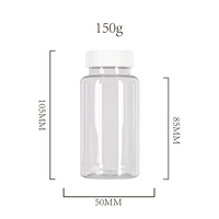 Flacon à pilules en PET transparent de 150 ml, bocal portable à bouchon à vis, flacon personnalisé pour vitamines, flacon pharmaceutique médical vide