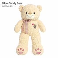 Coque d'ours en peluche légère avec ruban, vide à l'intérieur, sans rembourrage, rangement facile, vente en gros d'usine pour revendeurs et boutiques de cadeaux