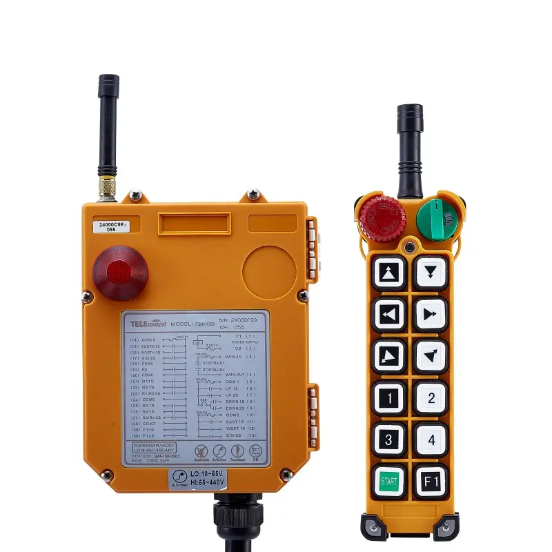Telecrane radio industrielle télécommande sans fil 24-12D 12 bouton double vitesse pour camion grue et palan