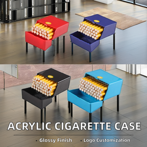 In logo tùy chỉnh tự động trống Acrylic Hộp thuốc lá nhựa trường hợp thuốc lá cho 20 cái bao bì khói thân thiện - Product Image 2