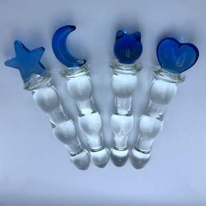 Set de Juguetes Sexuales Anales de Cristal Rosa con Diseño de Luna, Gato y Estrellas, con Calcomanía de Luna, Gato y Estrellas - Product Image 6