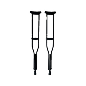 Béquilles en alliage d'aluminium réglables en hauteur, noires, avec support sous-aisselle, équipement de réadaptation pour personnes âgées et handicapées - Product Image 5