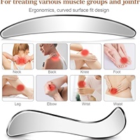 Ensemble de 6 Gua Sha en acier inoxydable avec sac de rangement en feutre, outil de massage pour la relaxation musculaire et les soins de santé
