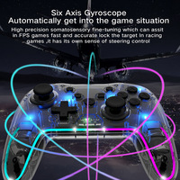 Manette de jeu à prix avantageux, fonction de réveil en un clic, sans fil 2.4G BT avec éclairage LED RVB pour P4 Switch PC