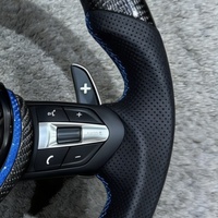Volant en fibre de carbone bleu personnalisé adapté aux BMW Série F 1 3 5 7 X5 F15 E70 F16 E71 E60 E90 F20 F10 F30 F32 F36