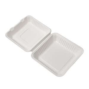친환경 생분해성 일회용 사탕수수 바가스 조개껍데기 모양 용기 9*6인치 천연/흰색 - Product Image 3