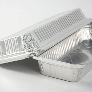 890ml dùng một lần nhôm lá <span class=keywords><strong>container</strong></span> cấp thực phẩm hộp thức ăn nhanh để nướng BBQ Takeaway phục vụ loại quá trình vỉ - Product Image 3