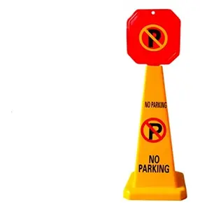 Attrezzatura per la sicurezza sul lavoro cono stradale in plastica segnale di avvertimento verticale cono per blocco stradale senza parcheggio cono di sicurezza per cartello quadrato