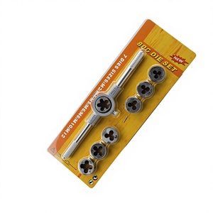 Jeu de 8 pièces de filières et de clés à tarauder, outils de filetage manuels, ensemble combiné, vente en gros - Product Image 1