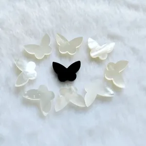 天然贝壳雕刻白色珍珠母贝蝴蝶珠宝制作