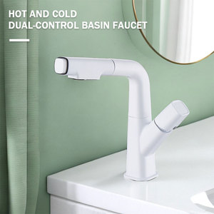 Robinet de lavabo élégant et moderne en laiton à montage sur plan, <span class=keywords><strong>mitigeur</strong></span> à poignée unique, cartouche céramique, rotation à 360 degrés, multifonctionnel chaud/froid - Product Image 3