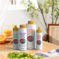 Bouteille en plastique de 250 ml, 360 ml, 12 oz, 16 oz pour sauces, condiments (salades, chili, ketchup, BBQ piquant, mayonnaise, miel) à presser, qualité alimentaire