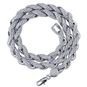 Hip-Hop Style 8mm Gold-Plated <b>Copper</b> <b>Chain</b> Twisted Necklace Diamonds Unique Fashionable Exaggerated - Product Image 6