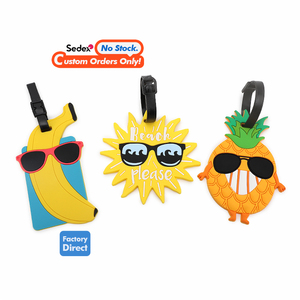 Etiquetas de equipaje de viaje de plástico de PVC personalizadas de alta calidad, regalos novedosos de silicona impermeables, tamaño estándar para uso comercial promocional - Product Image 1