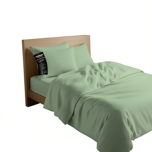 Juego de Sábanas de Algodón Verde, Tamaño King Francés, Incluye Fundas de Almohada - Product Image 3