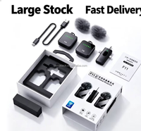 Kit de microphone cravate sans fil double F11 de haute qualité avec récepteur à 3 interfaces pour appareils audio iOS, Android et caméras