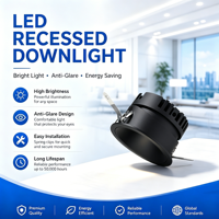 Spot encastré LED commercial ultra-plat 7W 10W 15W COB orientable Ra97 AC220-240V CE ETL SAA pour projets commerciaux