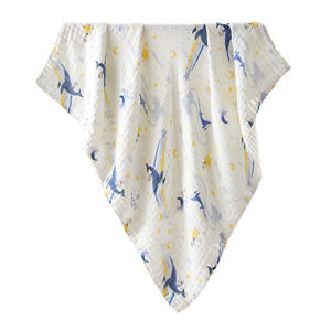 Toalla de Baño para Bebé de Gasa de Algodón 110x110cm con Diseño Marino, Absorbente, Manta para Recién Nacido, Uso en Verano - Product Image 1