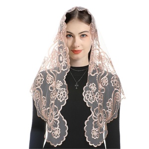 Copricapo da Donna, <span class=keywords><strong>Velo</strong></span> Cattolico Ricamato in Pizzo, <span class=keywords><strong>Mantilla</strong></span> per Chiesa - Product Image 4