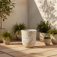 Jardinières en ciment nordiques pour l'extérieur et l'intérieur, style minimaliste écologique, pot de fleurs pour jardin et utilisation en centre commercial