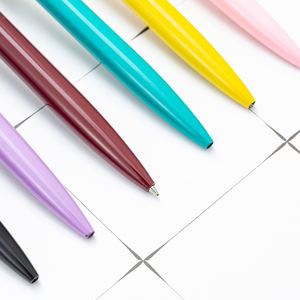 Slim Glossy Piano Lacquer Click Metal <b>Ballpoint</b> <b>Pen</b> With Rose Gold Trim Retractable Advertising Signature <b>Pen</b> - Product Image 4