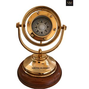Brújula Náutica Analógica de Latón de 5'' de Alta Precisión, Decoración para el Hogar, Guía Direccional, Uso en Senderismo y Actividades al Aire Libre - Product Image 3