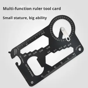 LFEDC Edc Outil multifonction en acier inoxydable 420 pour la survie en plein air, outil <span class=keywords><strong>de</strong></span> défense personnelle, porte-cartes <span class=keywords><strong>de</strong></span> crédit avec règle et <span class=keywords><strong>couteau</strong></span> - Product Image 4