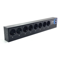 PDU intelligent pour rack 220V 16A avec prises allemandes, 8 prises, enregistrement de mémoire, USB, température/humidité, RPM, IR, HTTP/HTTPS, salle de télécommunications, personnalisable