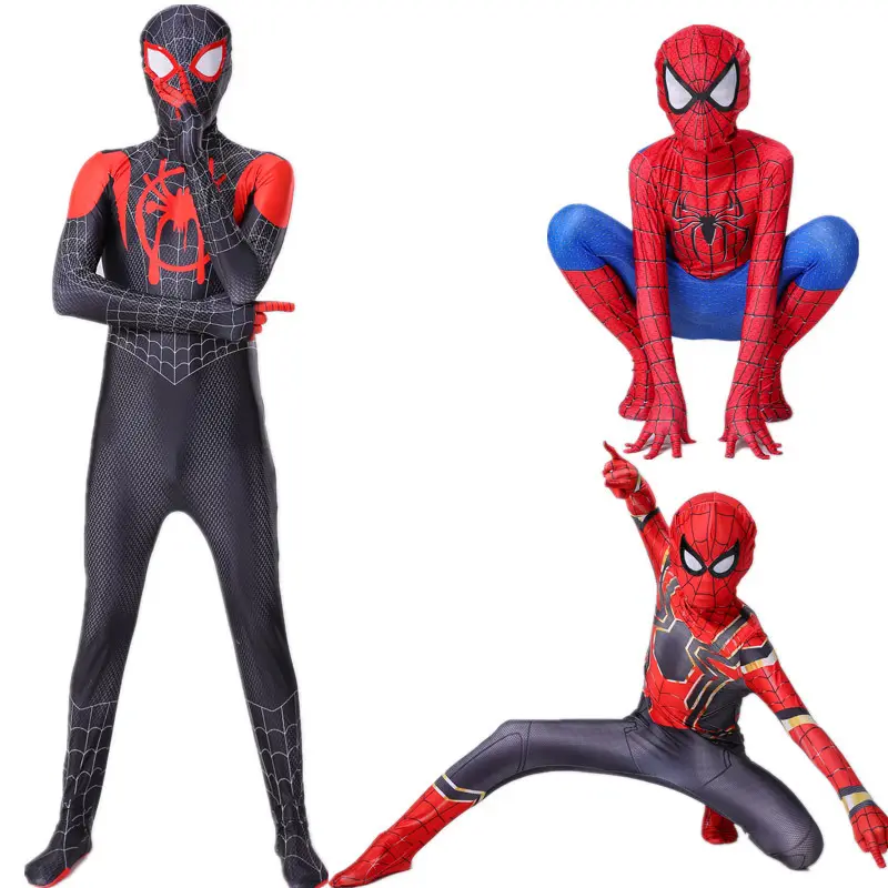 Rosso nero Spiderman Costume Spider Man Suit Spider-man costumi bambini bambini Spider-Man Cosplay abbigliamento costume di halloween