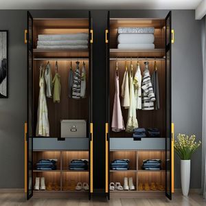 <span class=keywords><strong>Armario</strong></span> de <span class=keywords><strong>Esquina</strong></span> Moderno con Puerta Corredera de Madera para Ropa - Product Image 3