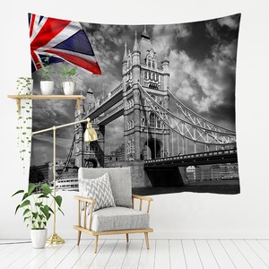 Raffiné Rouge Bus Série Art Décor Polyester Tenture <span class=keywords><strong>Porte</strong></span> Rideau Rectangle Tapisseries Noël Thanksgiving Pâques Présent - Product Image 1