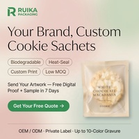 Groothandel op maat gemaakte frosted transparante zakjes voor koekjes, snackverpakkingen, mini enkelvoudige biscuit zakjes, hitte verzegelbare verpakkingszakjes