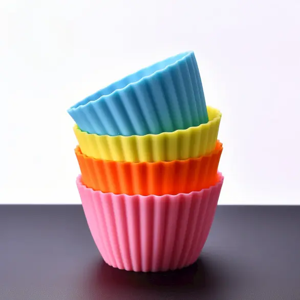 Khái niệm cơ bản tái sử dụng Silicone cupcake khay PP Chất liệu vòng Muffin & Kosher bánh khuôn thân thiện với môi khuôn cho Baking đóng gói túi