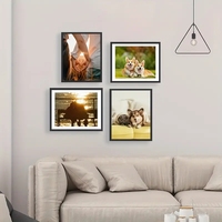 Cadres Photo en Bois MDF de Taille Personnalisée en Gros 5x7 4x6 6x8 8x10 11x14 A4 A5 A3 UV pour Usage Domestique, Cadre Affiche Image Noir