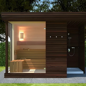 Hiện Đại Sang Trọng Vuông Hơi Nước Phòng Tắm Hơi Máy Tính Bảng Điều Khiển Điện Rắn Gỗ Bếp Khô Hơi Nước Rắn Hemlock - Product Image 5