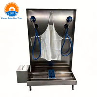 Station de lavage manuelle pour tabliers avec pistolet pulvérisateur et grille de drainage, équipement d'hygiène pour usine alimentaire et abattoir, certifié CE ISO