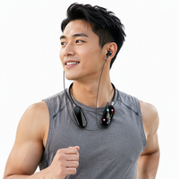 Écouteurs sans fil tour de cou en gros Bluetooth 5.4 avec affichage numérique LED, basses stéréo, Type-C, longue autonomie pour le sport et la course à pied