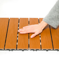 Dalles de terrasse carrées en composite bois-plastique à double verrouillage, surface lisse, imperméables, 18 mm+, pour extérieur