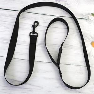 Black Fabric <b>Dog</b> <b>Leash</b> With Buckle Solid Color Pet Traction Belt For Outdoor Use - Product Image 5