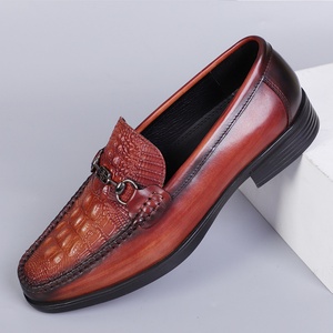 Mocasines de Cuero Genuino para Hombre, con Punta Cuadrada, Estampado Animal, Estilo Casual de Negocios, Hebilla Metálica, Suela de Goma Acolchada - Product Image 4