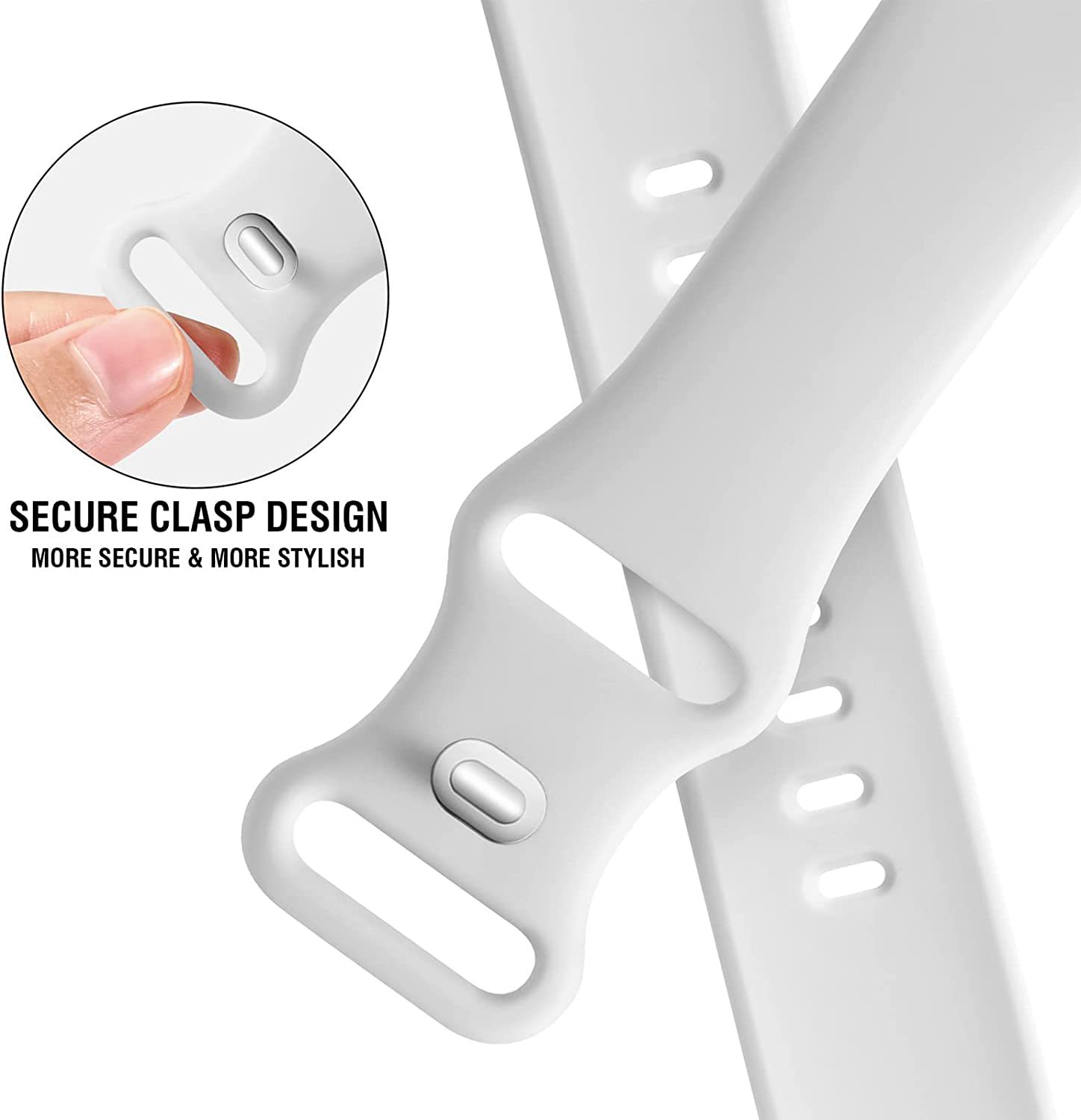 Factory Wholesale Price with Soft with Figure 8 Buckle Watch Strap 304 Stainless Steel Buckle Silicone for apple Watchband