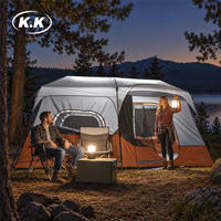 Tente de camping familiale instantanée Kawagebo Kamp (KK) OEM pour 9 personnes, multi-pièces, avec auvent de protection contre la pluie