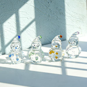 Figuras Decorativas de Cristal Ecológicas con Forma de Muñeco de Nieve, con Sombrero de Copa, Decoración Navideña, Pisapapeles, Decoración para Mesa y Hogar - Product Image 3