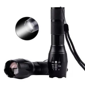 Logo Tùy Chỉnh Tactical Torch XML T6 10 Wát Không Thấm Nước Đa Chức Năng Pocket Zoom Dimming Đèn Pin Cho Cắm Trại