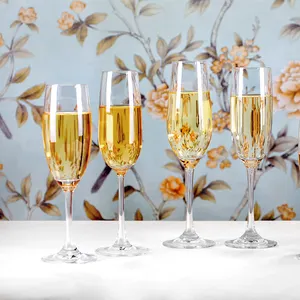Stone Island Champagne flautas Set elegante sem chumbo Crystal Champagne Glasses presente impressionante para casamento