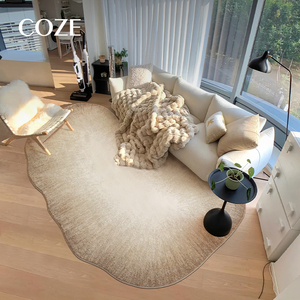 Nouveau <span class=keywords><strong>tapis</strong></span> de salon moderne de style crème français, sur mesure, à poils bouclés, antidérapant, en soie de lait écologique - Product Image 1